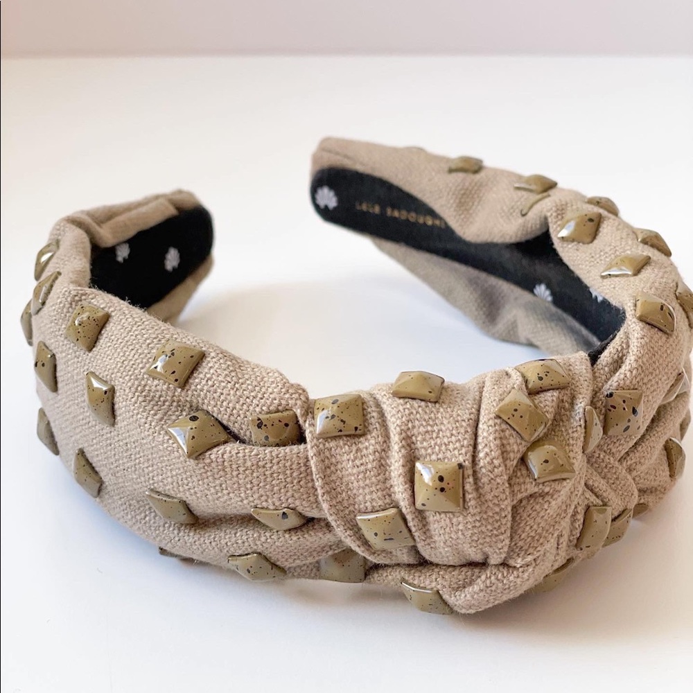 Lele Sadoughi Army Green Knotted Headband